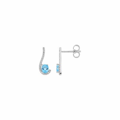 Boucles d'oreilles en argent et oxydes de zirconium