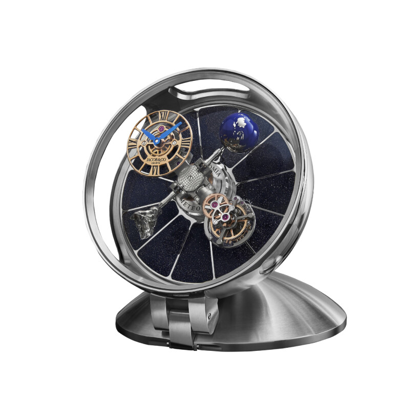 Jacob & Co Astronomia stainless steel table clock