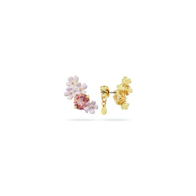 Puces d'oreilles Les Néréides Bal de Printemps en laiton doré à l'or fin, émail et verre