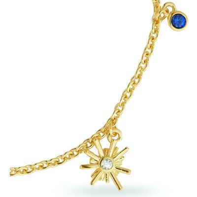 Bracelet Les Néréides Nuit Etoilée en laiton doré à l'or fin, émail et verre