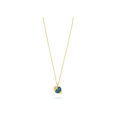 Collier Les Néréides Nuit Etoilée en laiton doré à l'or fin, émail et verre