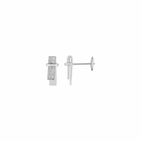 Boucles d'oreilles Guy Laroche en argent et oxydes de zirconium