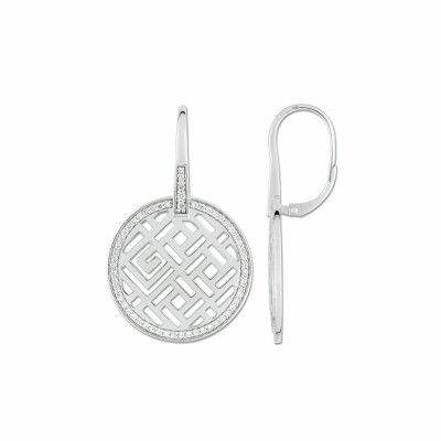 Boucles d'oreilles Guy Laroche en argent et oxydes de zirconium