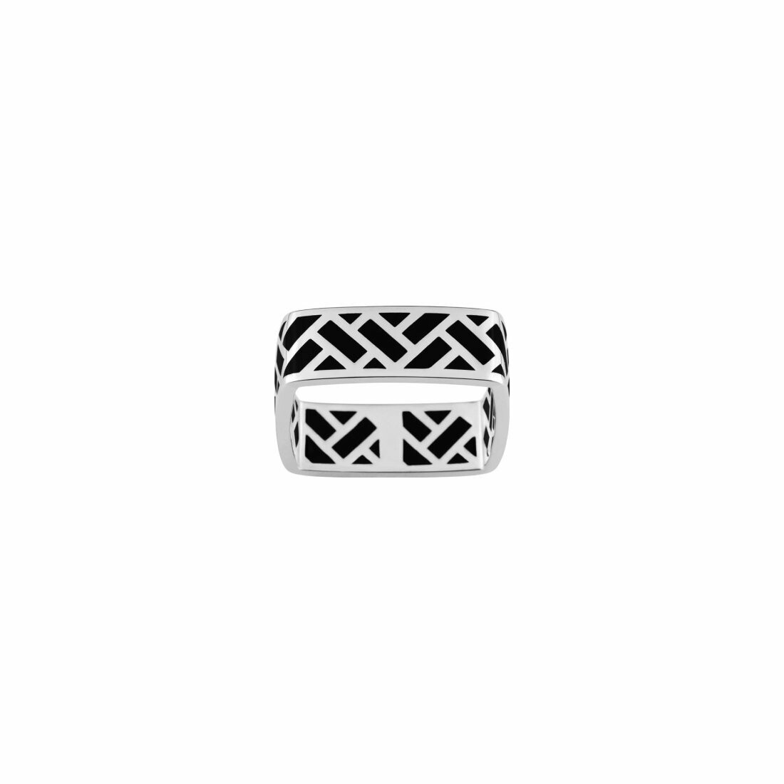 Bague Guy Laroche en argent et laque noire