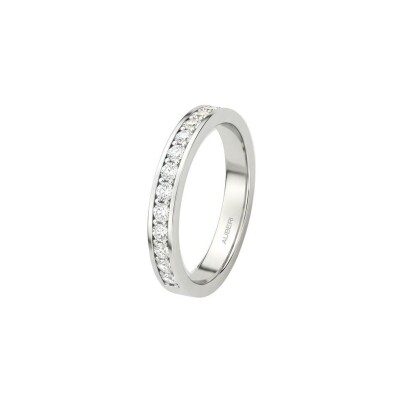 Alliance demi-tour Grace en or blanc palladié et 11 diamants ronds brillants de 0.30ct