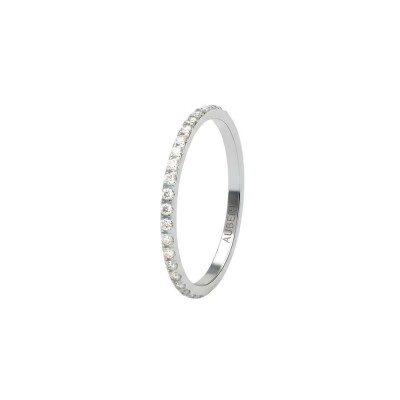 Grace half-eternity ring in palladium white gold with 19 round brilliant diamonds of 0.18ct