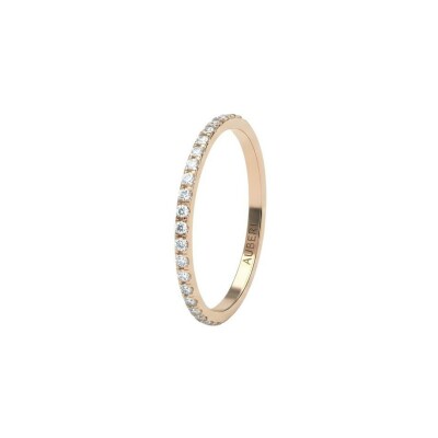 Grace half-eternity ring in rose gold with 19 round brilliant diamonds of 0.18ct