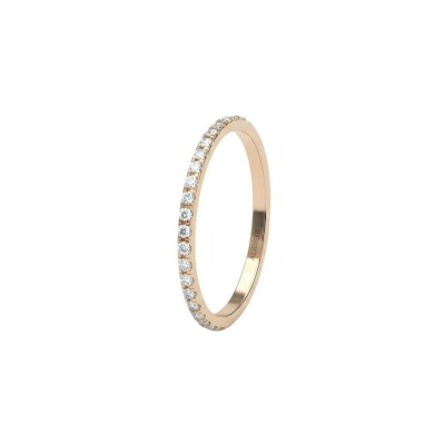 Grace half-eternity ring in rose gold with 17 round brilliant diamonds of 0.29ct
