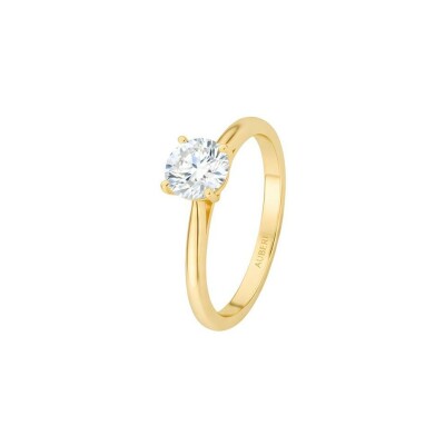 Solitaire lisse Jackie en or jaune et diamant de 0.15ct