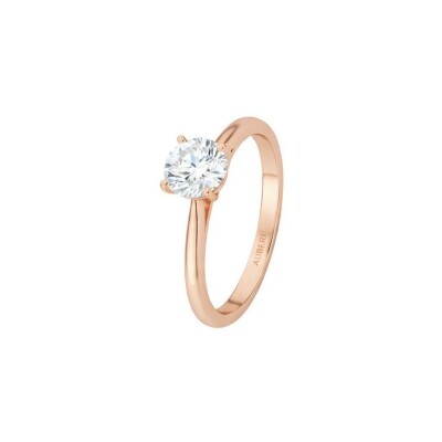 Jackie plain solitaire ring in rose gold with a 0.20ct diamond