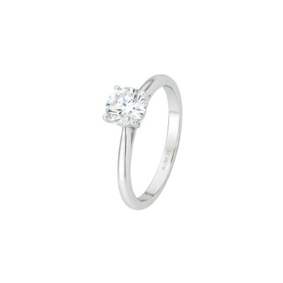 Jackie plain solitaire ring in palladium white gold with a 0.50ct diamond