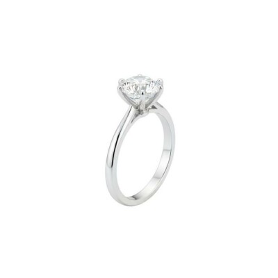 Solitaire Liz en or blanc palladié et diamant rond de 3.01ct