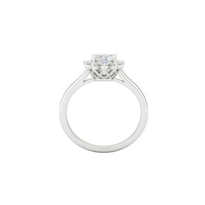 Bague Colette en or blanc palladié, diamant de 0.25ct et 12 diamants ronds brillants de 0.17ct