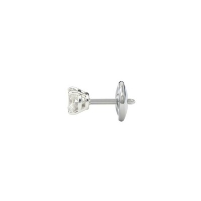Boucles d'oreilles 3 griffes Jackie en or blanc et diamant 0.15ct