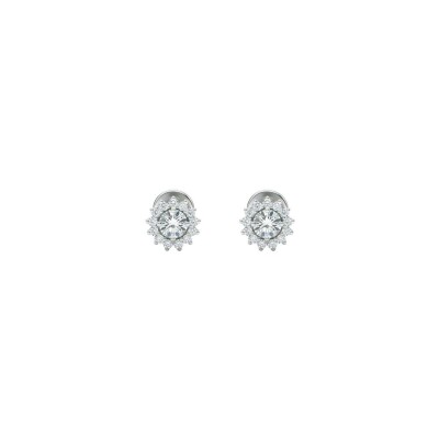 Boucles d'oreilles Colette en or blanc, diamant 0.20ct et 24 diamants ronds brillants de 0.23ct