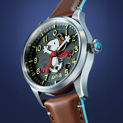 Montre AVI-8 Flyboy Engineer Automatique Peanuts Snoopy As de l'Aviation Édition Limitée AV-4133-03