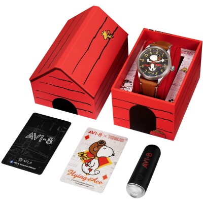 Montre AVI-8 Flyboy Engineer Automatique Peanuts Snoopy As de l'Aviation Édition Limitée AV-4133-03