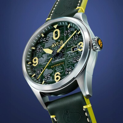 Montre AVI-8 Spitfire Smith Automatique Peanuts Snoopy As de l'Aviation Édition Limitée AV-4134-02