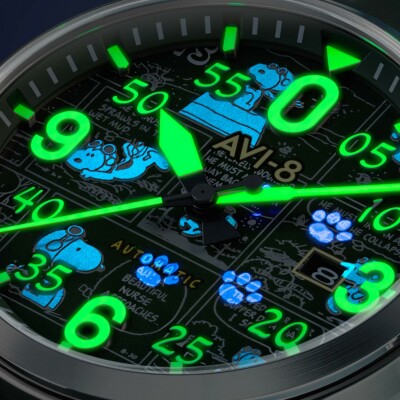 Montre AVI-8 Spitfire Smith Automatique Peanuts Snoopy As de l'Aviation Édition Limitée AV-4134-02