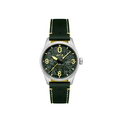 Montre AVI-8 Spitfire Smith Automatique Peanuts Snoopy As de l'Aviation Édition Limitée AV-4134-02