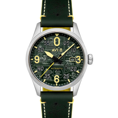 Montre AVI-8 Spitfire Smith Automatique Peanuts Snoopy As de l'Aviation Édition Limitée AV-4134-02