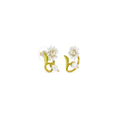 Boucles d'oreilles créoles Les Néréides Fleur de Roche en laiton doré à l'or fin