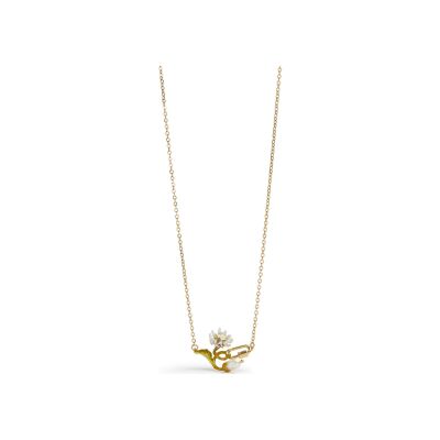 Collier Les Néréides Fleur de Roche en laiton doré à l'or fin