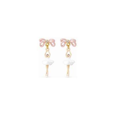 Puces d'oreilles Les Néréides Pas de Deux en laiton doré à l'or fin