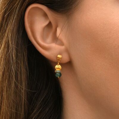 Boucles d'oreilles SATELLITE Avola en plaqué or, oxyde de zirconium et quartz