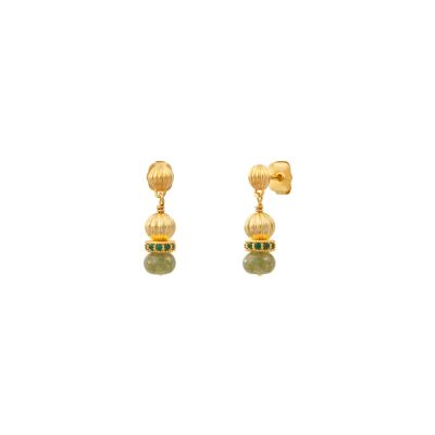 Boucles d'oreilles SATELLITE Avola en plaqué or, oxyde de zirconium et quartz