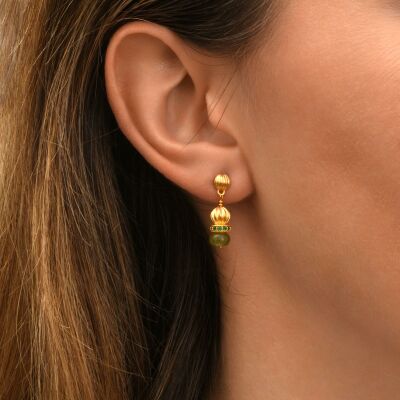 Boucles d'oreilles SATELLITE Avola en plaqué or, oxyde de zirconium et quartz