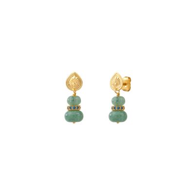 Boucles d'oreilles SATELLITE Avola en plaqué or, oxyde de zirconium et quartz
