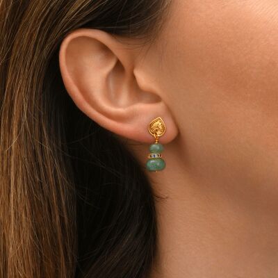 Boucles d'oreilles SATELLITE Avola en plaqué or, oxyde de zirconium et quartz