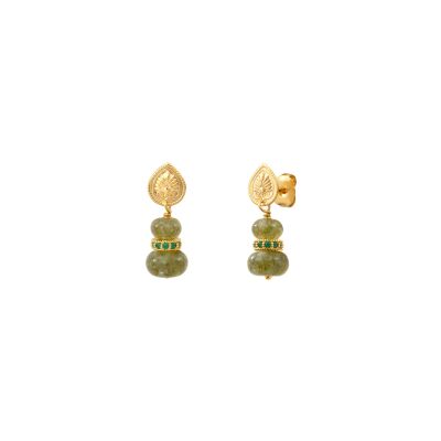 Boucles d'oreilles SATELLITE Avola en plaqué or, oxyde de zirconium et quartz