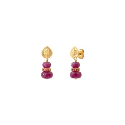 Boucles d'oreilles SATELLITE Avola en plaqué or, oxyde de zirconium et quartz