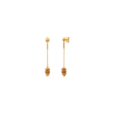 Boucles d'oreilles SATELLITE Avola en plaqué or, oxyde de zirconium et quartz