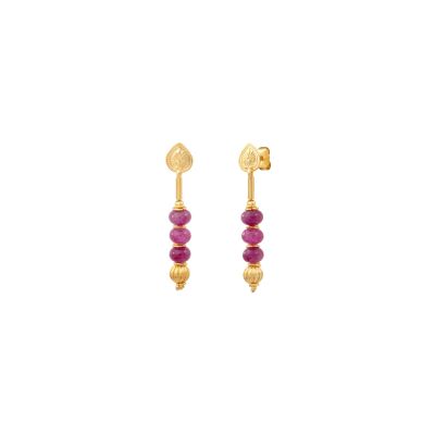 Boucles d'oreilles SATELLITE Avola en plaqué or et quartz