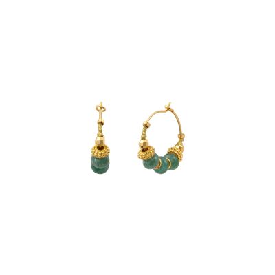 Boucles d'oreilles SATELLITE Avola en plaqué or et quartz
