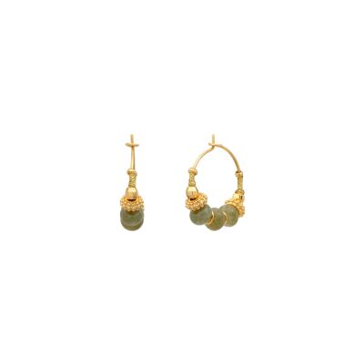 Boucles d'oreilles SATELLITE Avola en plaqué or et quartz