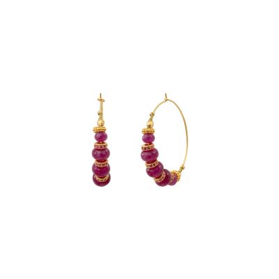 Boucles d'oreilles SATELLITE Avola en plaqué or, oxyde de zirconium et quartz