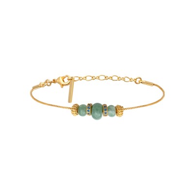 Bracelet SATELLITE Avola en plaqué or, oxyde de zirconium et quartz