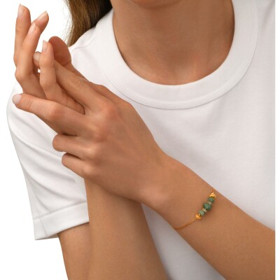 Bracelet SATELLITE Avola en plaqué or, oxyde de zirconium et quartz