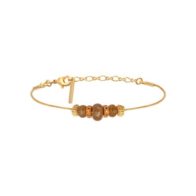 Bracelet SATELLITE Avola en plaqué or, oxyde de zirconium et quartz