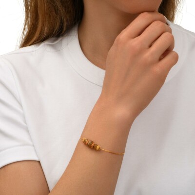 Bracelet SATELLITE Avola en plaqué or, oxyde de zirconium et quartz