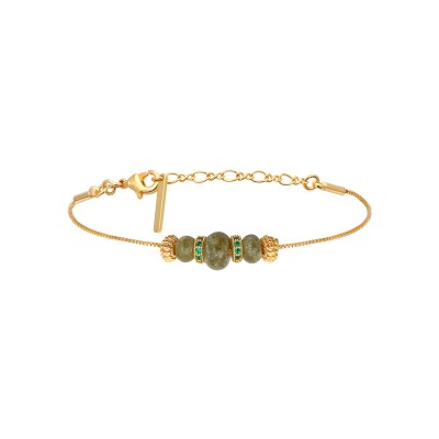 Bracelet SATELLITE Avola en plaqué or, oxyde de zirconium et quartz