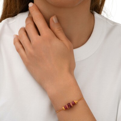 Bracelet SATELLITE Avola en plaqué or, oxyde de zirconium et quartz