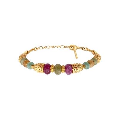 Bracelet SATELLITE Avola en plaqué or, oxyde de zirconium et quartz
