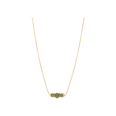 Collier SATELLITE Avola en plaqué or, oxyde de zirconium et quartz