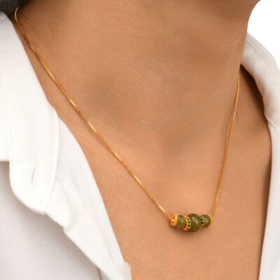 Collier SATELLITE Avola en plaqué or, oxyde de zirconium et quartz
