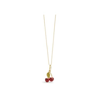Pendentif Les Néréides Cerise en laiton doré à l'or fin